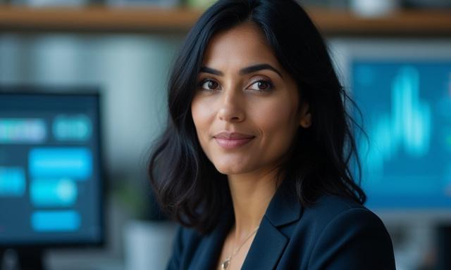 Professional headshot of Dr. Anya Sharma, Lead Researcher at Arctic Bloom