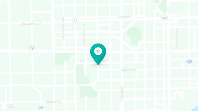 Map of Denver, Colorado, showing the location of Arctic Bloom's office at 1800 Glacial Way, Suite 600.